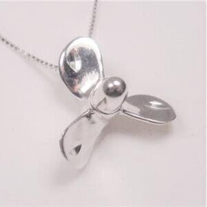 STERLING SILVER NAUTICAL MARITIME BOAT SHIP PROPELLER PENDANT NECKLACE